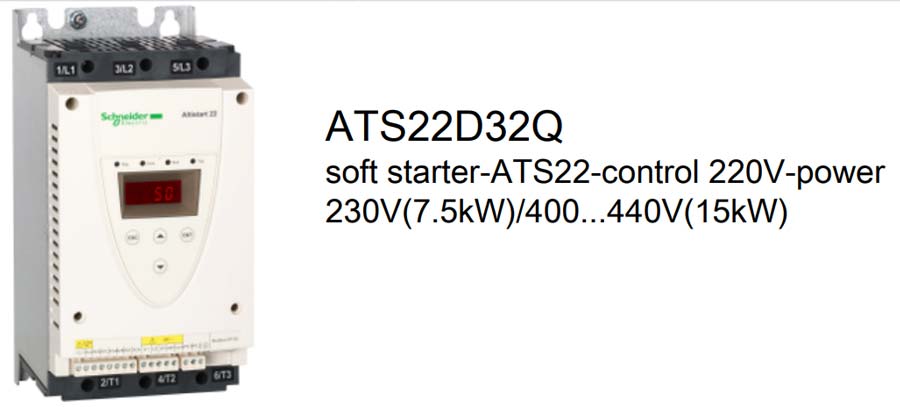 مروری بر سافت استارتر 15 کیلووات ATS22 اشنایدر، کد فنی ATS22D32Q