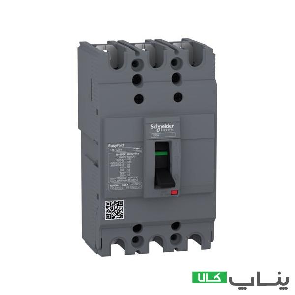 تصویر برای محصول  کلید اتوماتیک فیکس 80 آمپر اشنایدر، کد فنی EZC100H3080 کلید اتوماتیک اشنایدر 28